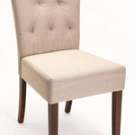 Fabric Chesterfield Dining Chair (Available in Dark Grey, Cream/Wallnut or Cream/Natural)