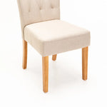 Fabric Chesterfield Dining Chair (Available in Dark Grey, Cream/Wallnut or Cream/Natural)