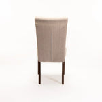 Fabric Chesterfield Dining Chair (Available in Dark Grey, Cream/Wallnut or Cream/Natural)