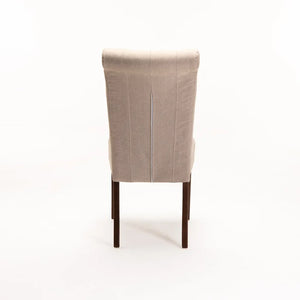 Fabric Chesterfield Dining Chair (Available in Dark Grey, Cream/Wallnut or Cream/Natural)