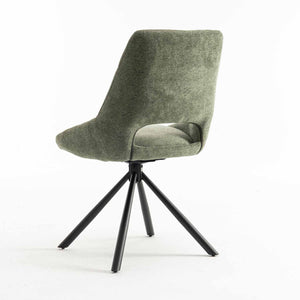 Caprese Swivel Fabric Dining Chair (Available in Cream and Green)