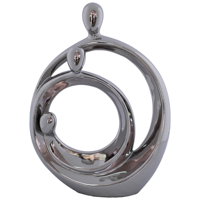 Silver Family Statue (32 cm)