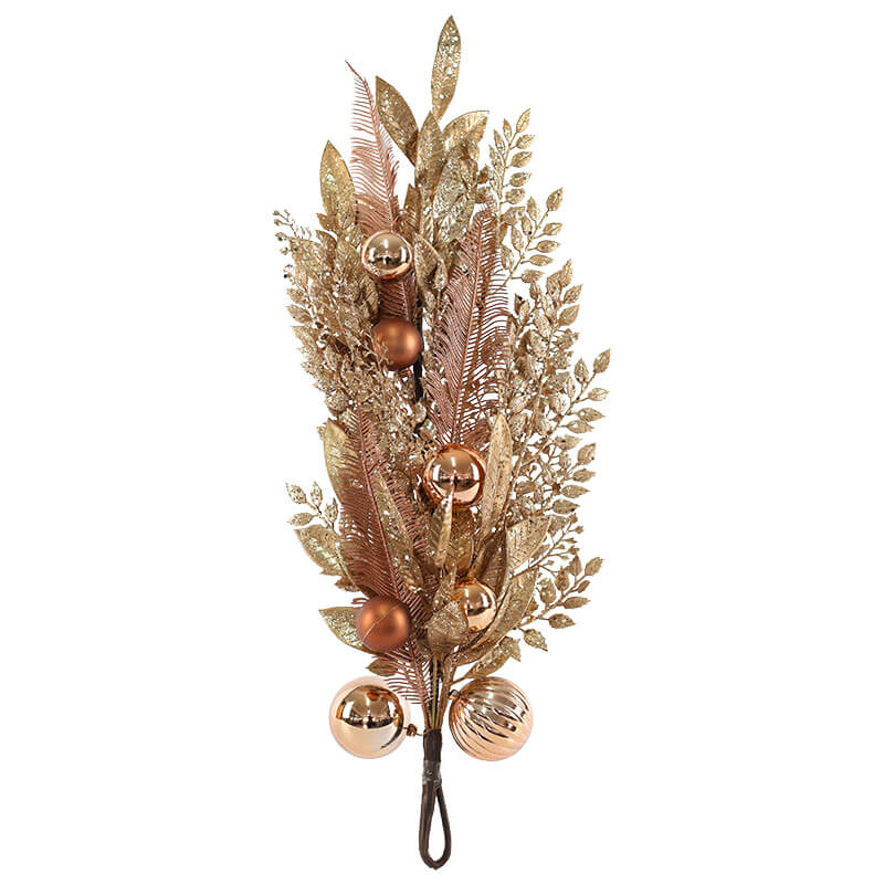 Gold Floral Christmas Decor (60 cm)