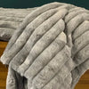 Fluted Fur Grey Throw (230x240 cm)