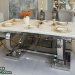 Capri Marble Dining Table (200 cm) Available in Gold or Silver