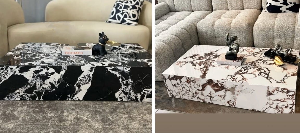 PROMO DEAL - Bianco Calacatta Marble Coffee Table (130 cm) RECEIVE 2 X FREE DECOR DUMMY BOOKS!