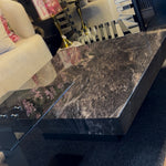 Nocturne Marble & Glass Coffee Table Set (100/46 cm) Black