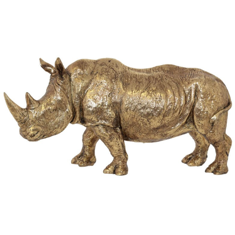 Gold Rhino Sculpture (33 cm)