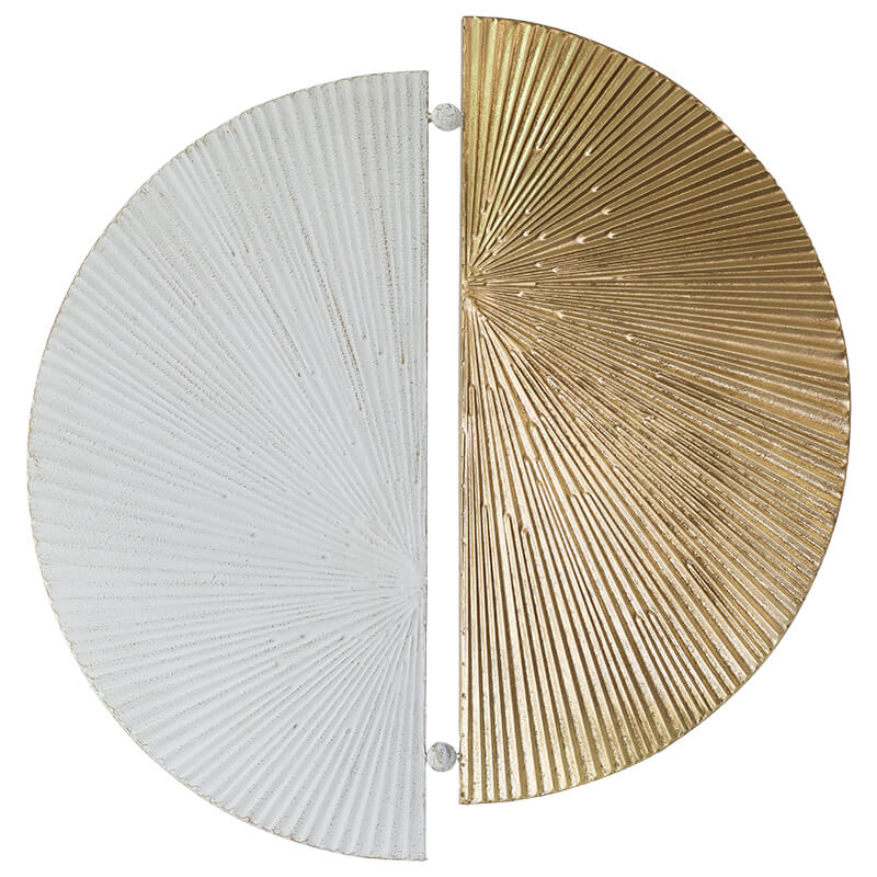 Gold/White Fan Wall ART (66 cm)