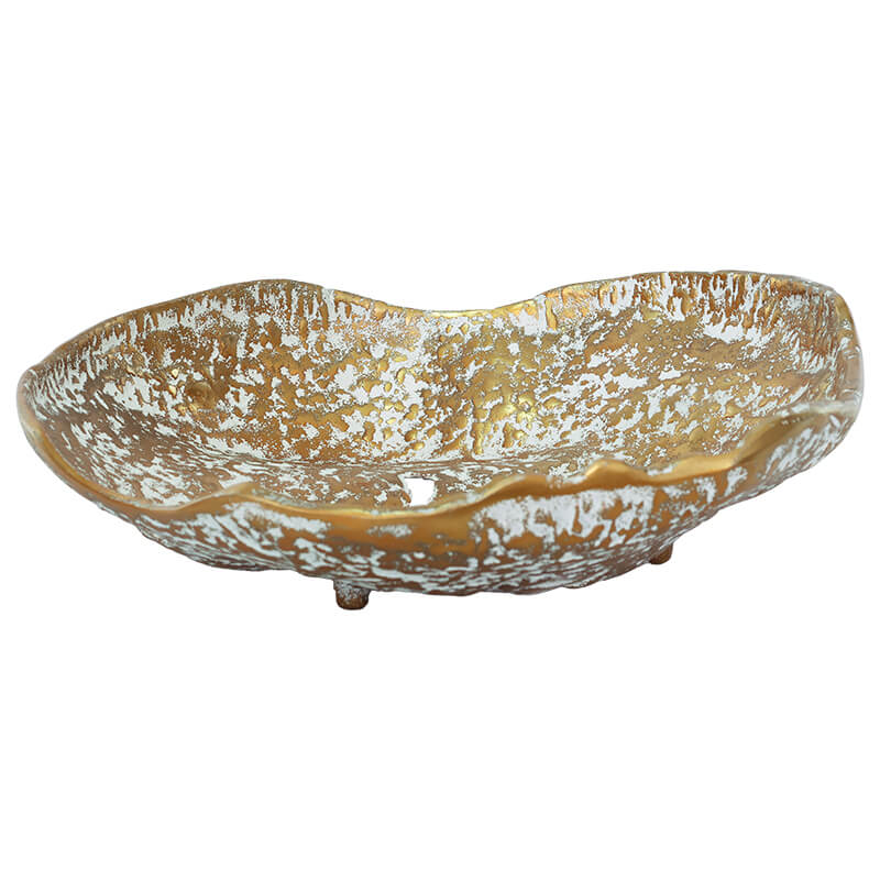 Gold/White Flat Display Bowl (36 cm)