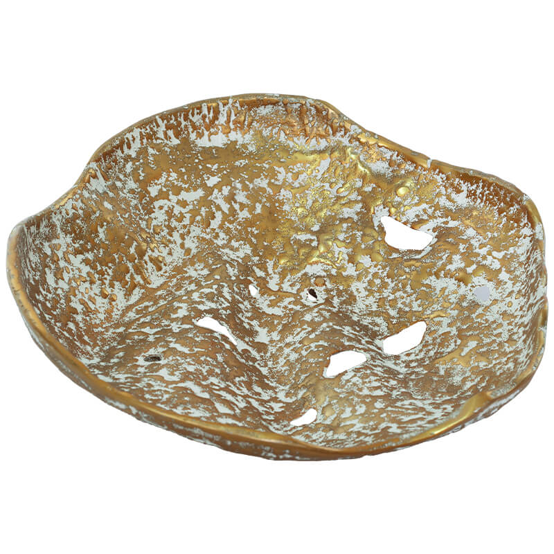 Gold/White Flat Display Bowl (36 cm)