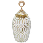 Gold/White Ginger Jar (33 cm)