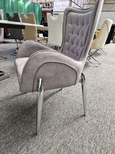 Cole Velvet Dining Chair (Available in Grey and Beige)