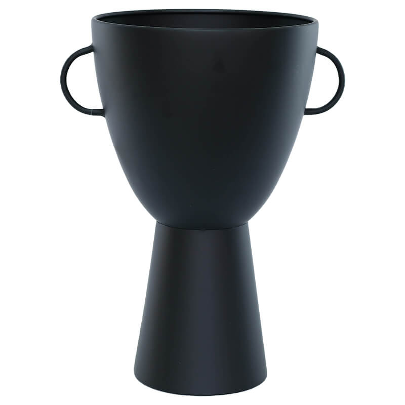 Handled Matt Black Vase (41 cm)