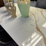 Vertex Stone Top Dining Table (180/200 cm cm) White/Gold