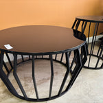 Rodney Glass/Metal Side Table (50 cm) Black