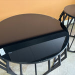 Rodney Glass/Metal Side Table (50 cm) Black