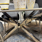 Isadora Stone Top Dining Table (180/200 cm cm) White/Silver