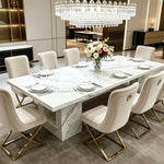 The Astoria Signature Marble Dining Table (280 cm) Available in White