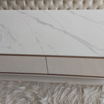 Franklin Coffee Table (White and Gold) 130 cm