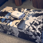 Bianco Calacatta Marble Coffee Table (130 cm) Available in White/Black or White Viola