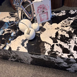 Bianco Calacatta Marble Coffee Table (130 cm) Available in White/Black or White Viola (Brown)