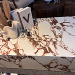 Bianco Calacatta Marble Coffee Table (130 cm) Available in White/Black or White Viola (Brown)