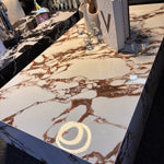 Bianco Calacatta Marble Coffee Table (130 cm) Available in White/Black or White Viola (Brown)