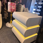Amara 3 Drawer LED Pedestal (Available in White or Black)