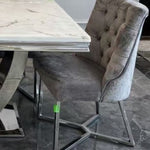 Argento Velvet Dining Chair (Grey/Silver)