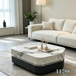 Veloura Luxe Coffee Table (120/100 cm) White/Grey