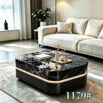 Veloura Luxe Coffee Table (120/100 cm) Black/White