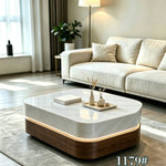 Veloura Luxe Coffee Table (120/100 cm) White/Brown