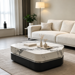 Veloura Luxe Coffee Table (120/100 cm) White/Grey