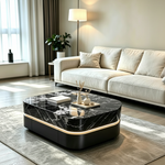 Veloura Luxe Coffee Table (120/100 cm) Black/White