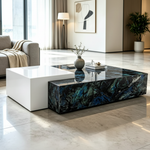 Abyss Marble Nesting Coffee Table Set (Blue/White)