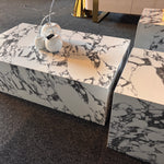 Monolith Cube Coffee table Set (3 x tables) White/Dark Grey 100/40/30 cm