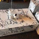 Monolith Cube Coffee table Set (3 x tables) White/Dark Grey 100/40/30 cm
