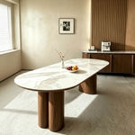 Atelier Marble/wooden Dining table (200 cm) Brown