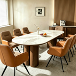 Atelier Marble/wooden Dining table (200 cm) Brown