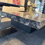 Verano Coffee Table and Side Table Set (100/45 cm) Black/White