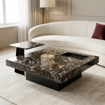 Verano Coffee Table and Side Table Set (100/45 cm) Black/White