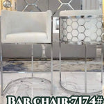 Catherine Velvet Bar Stool (Available in White/Silver)