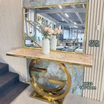 Clarence Marble top Console (Available in Gold or Silver) 140 cm