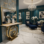 Clarence Marble top Console (Available in Gold or Silver) 140 cm