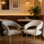 Juliette Textured Fabric Dining Chairs (Available in Cream or Grey)