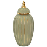 Sage/Gold Ginger Jar (45 cm)