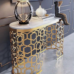 Claudia Marble Console Table (140 cm) Available in Rose-Gold/Gold or Silver