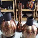 Tall Antiq Black and Copper Vase (36 cm)