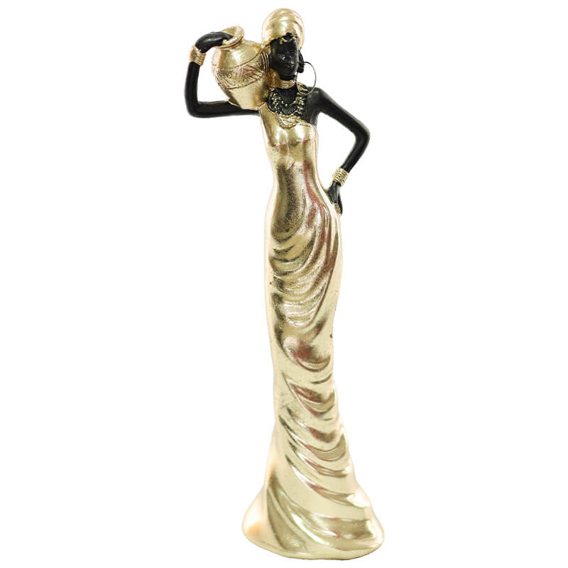 Gold lady with vase (30 cm)